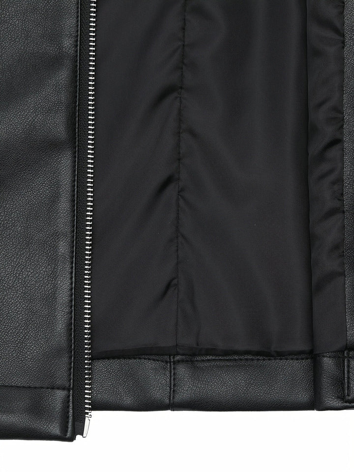 Waverly – Lässige PU- Lederjacke mit quadratischem Ausschnitt & Taillengürtel