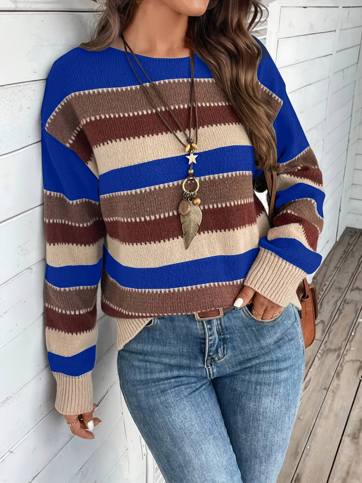 Luana | Farbblock Crew-Sweater mit Rundhalsausschnitt für Herbst & Winter