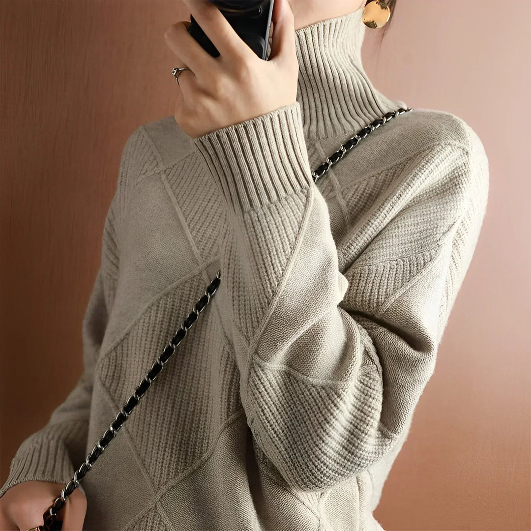 Niobe™ | Strukturiertes Kaschmir Rollkragenpullover