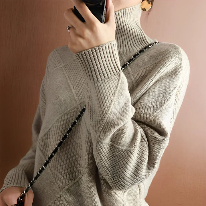 Niobe™ | Strukturiertes Kaschmir Rollkragenpullover