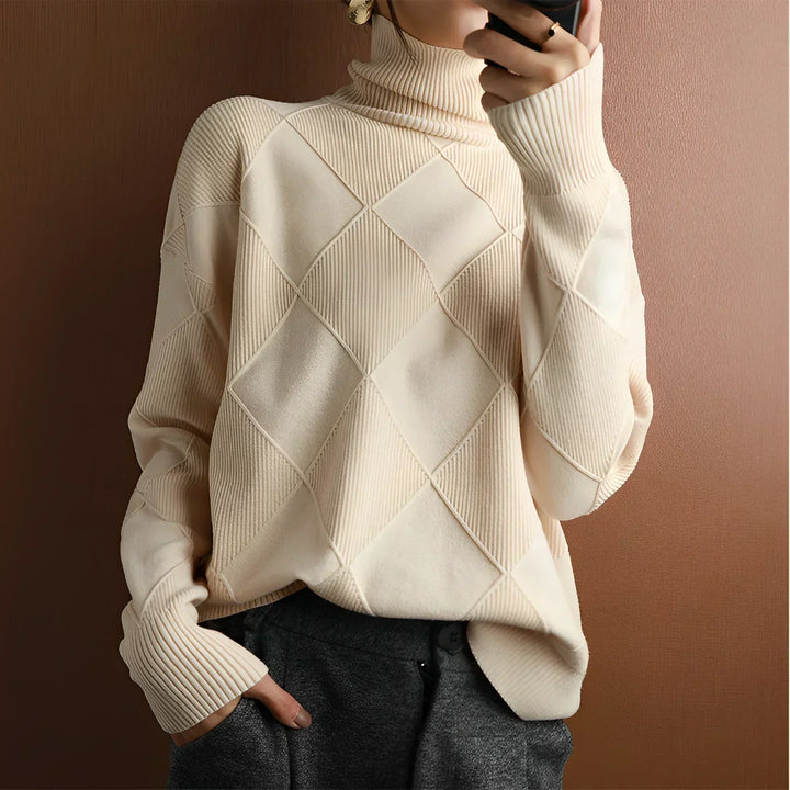 Niobe™ | Strukturiertes Kaschmir Rollkragenpullover