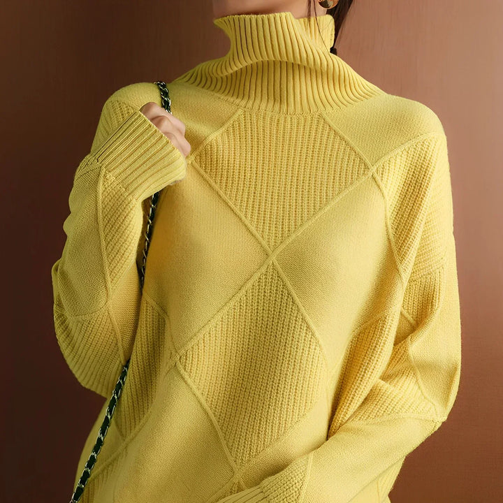 Niobe™ | Strukturiertes Kaschmir Rollkragenpullover