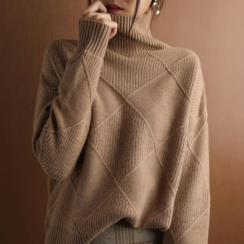Niobe™ | Strukturiertes Kaschmir Rollkragenpullover