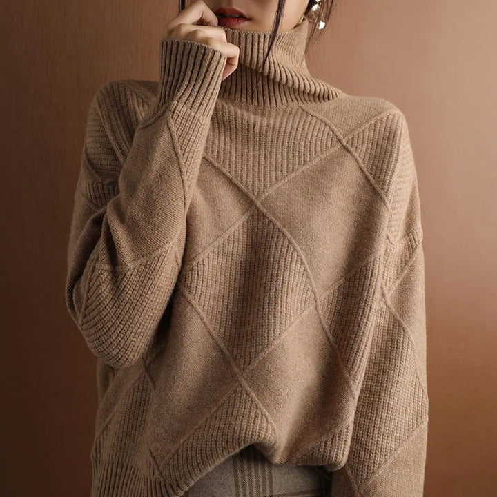 Niobe™ | Strukturiertes Kaschmir Rollkragenpullover