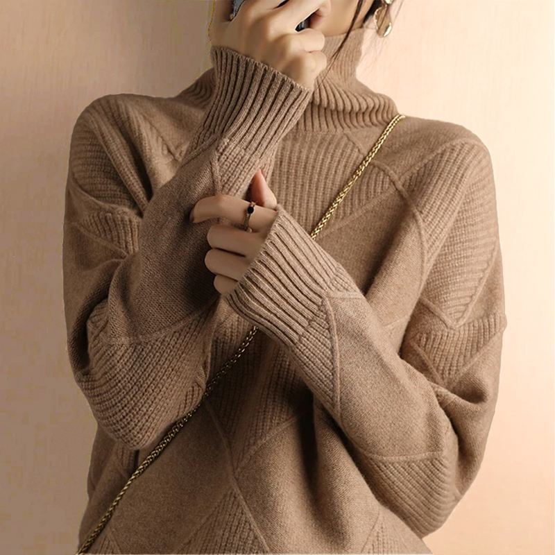Niobe™ | Strukturiertes Kaschmir Rollkragenpullover