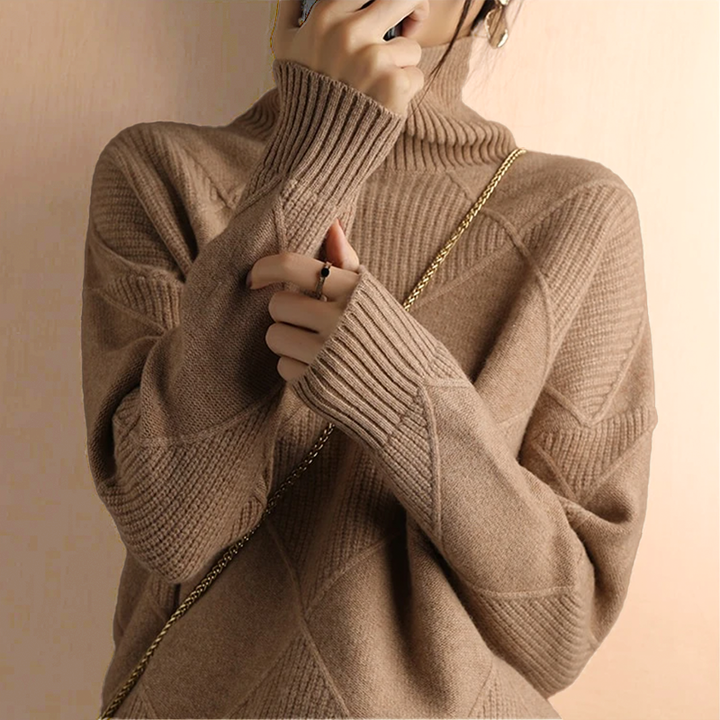 Niobe™ | Strukturiertes Kaschmir Rollkragenpullover