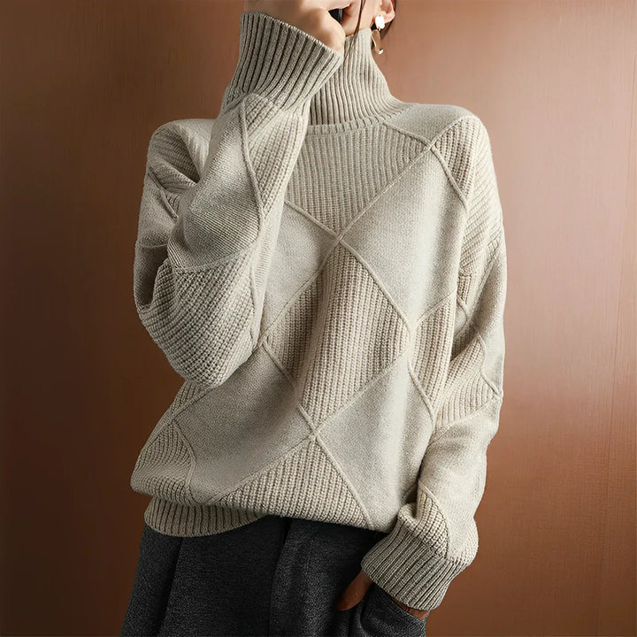 Niobe™ | Strukturiertes Kaschmir Rollkragenpullover