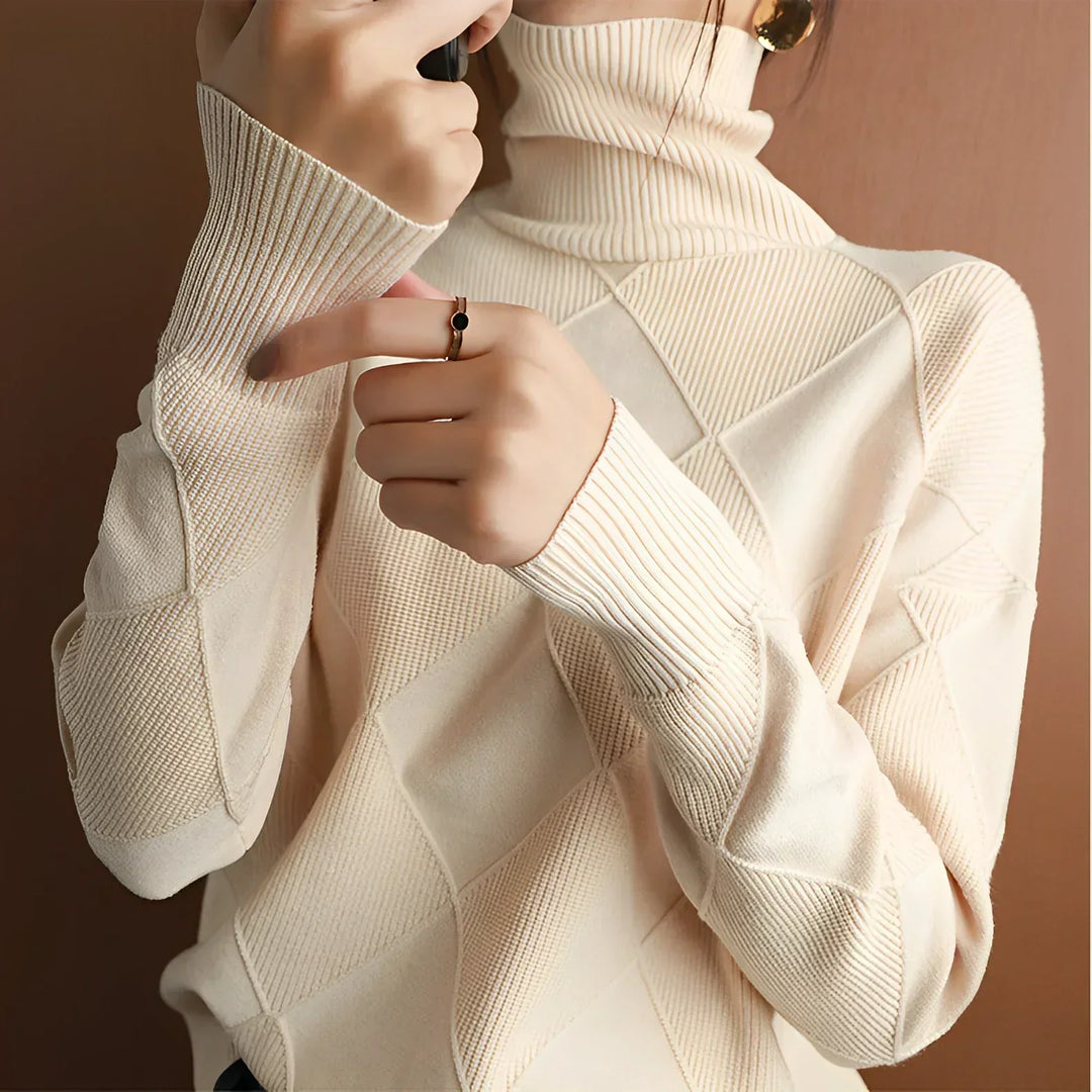 Niobe™ | Strukturiertes Kaschmir Rollkragenpullover