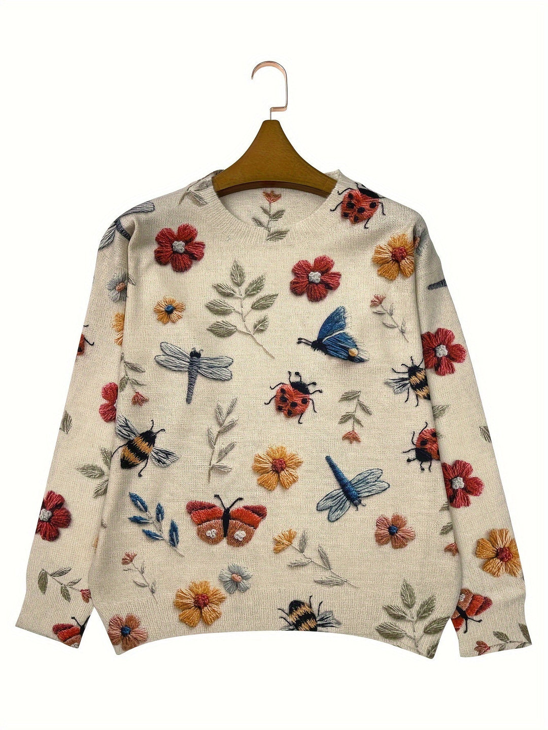 Etta – Lässiger Pullover mit floraler Insektenoptik